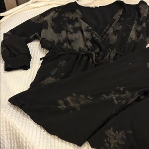 Main Strip Black and Gray Tie-Dye Jumpsuit